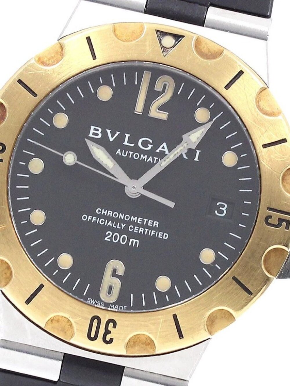 BVLGARI Diagono Scuba SD38SG Date black Dial Automatic Men's Watch_949471